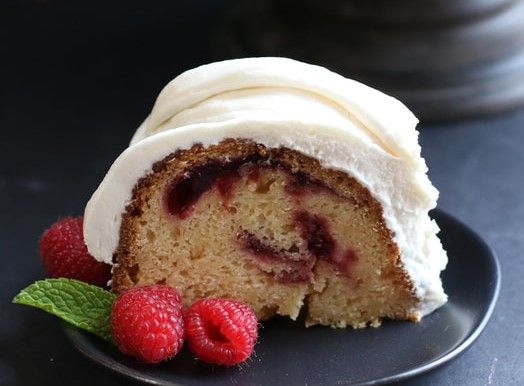 White Chocolate Raspberry Bundt Cake