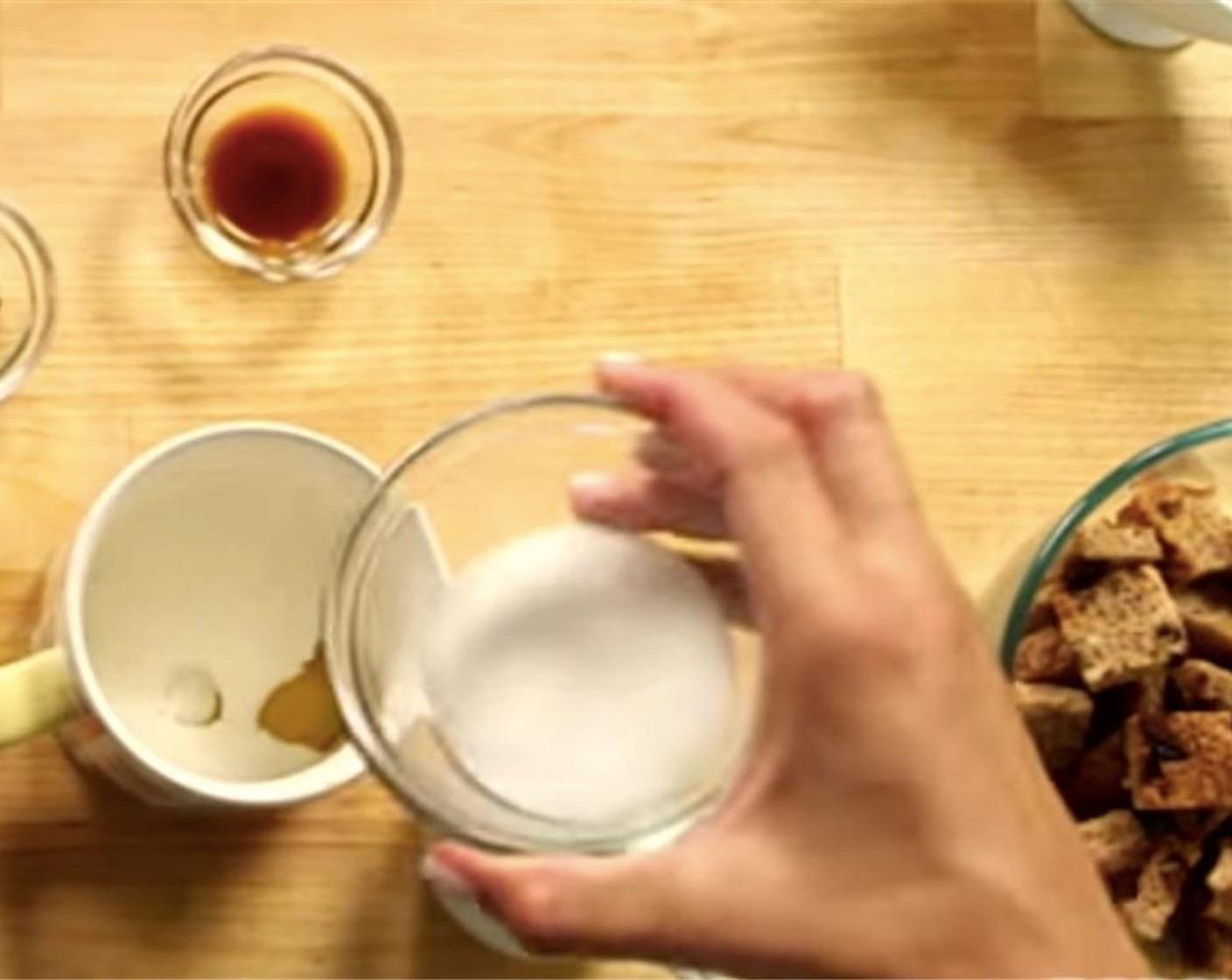 step 1 In a mug, add the Eggland's Best Classic Egg (1), Milk (1/2 cup), Granulated Sugar (1 1/2 Tbsp), Vanilla Extract (1/4 tsp), and Simply Organic Cinnamon, Ground (1/4 tsp).