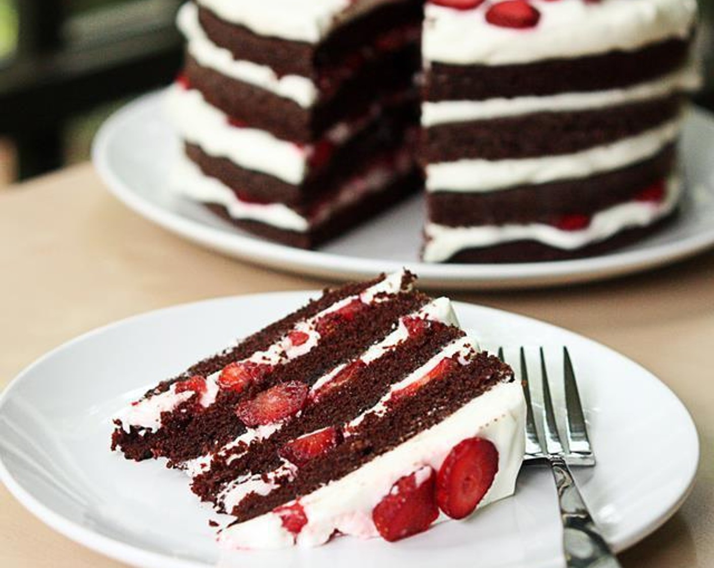 Chocolate Strawberry Cream Cake