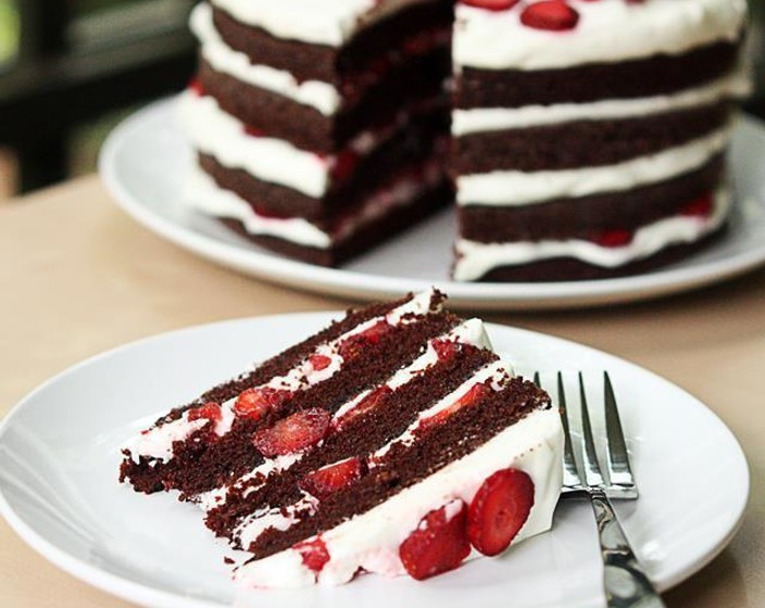 Chocolate Strawberry Cream Cake Recipe | SideChef
