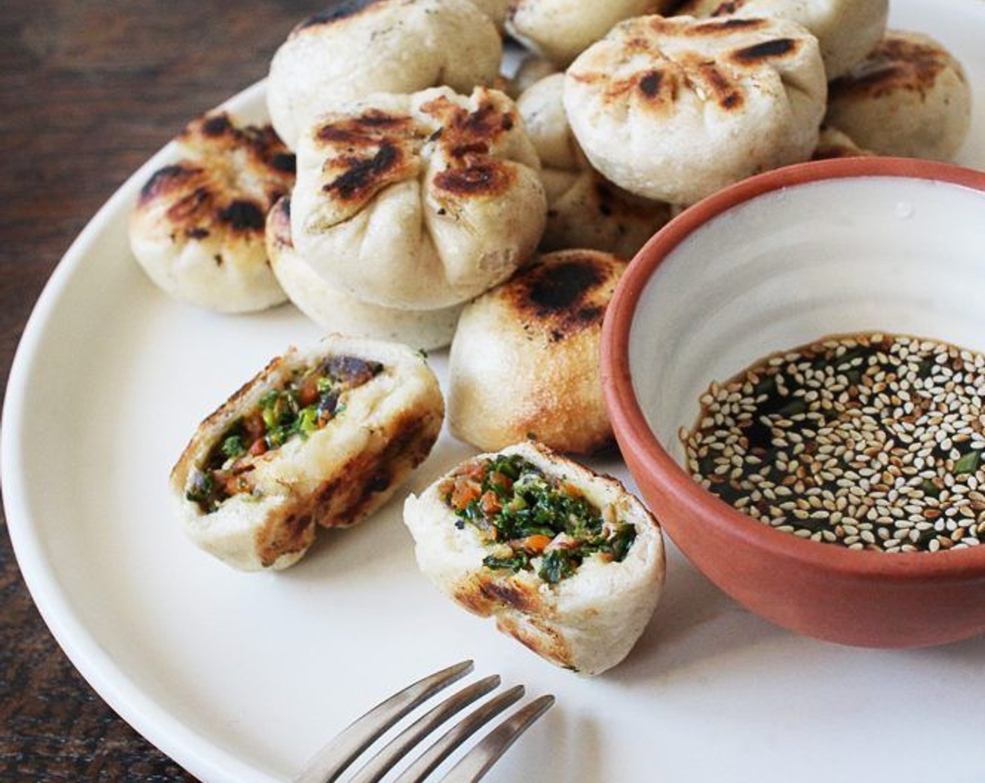 Kale and Mushroom Puff Dumpling