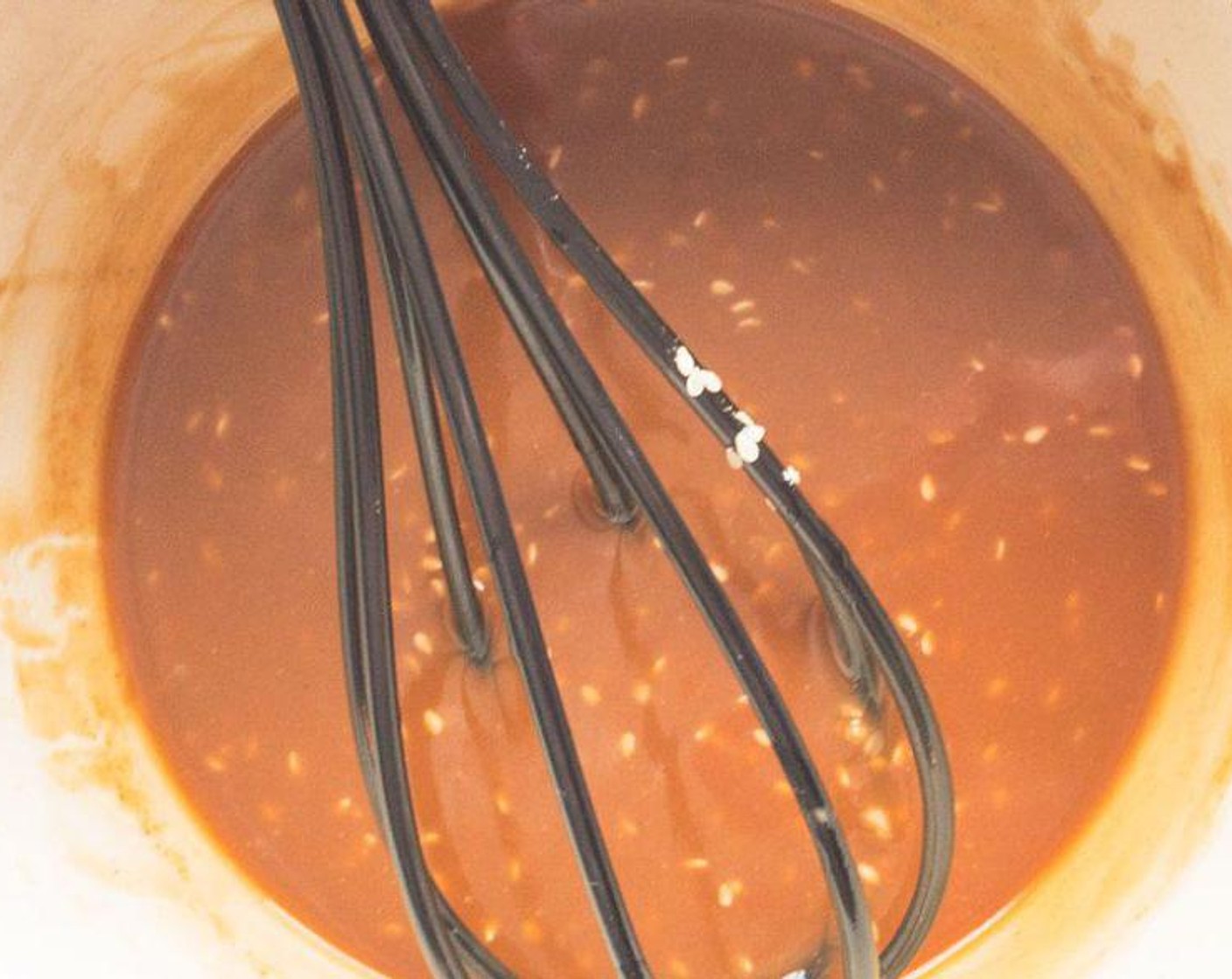 step 1 Whisk Canola Oil (1/2 cup), Low-Sodium Soy Sauce (4 Tbsp), Creamy Natural Peanut Butter (4 Tbsp), Maple Syrup (4 Tbsp), Toasted Sesame Oil (1 Tbsp), and Sesame Seeds (1 Tbsp) together.