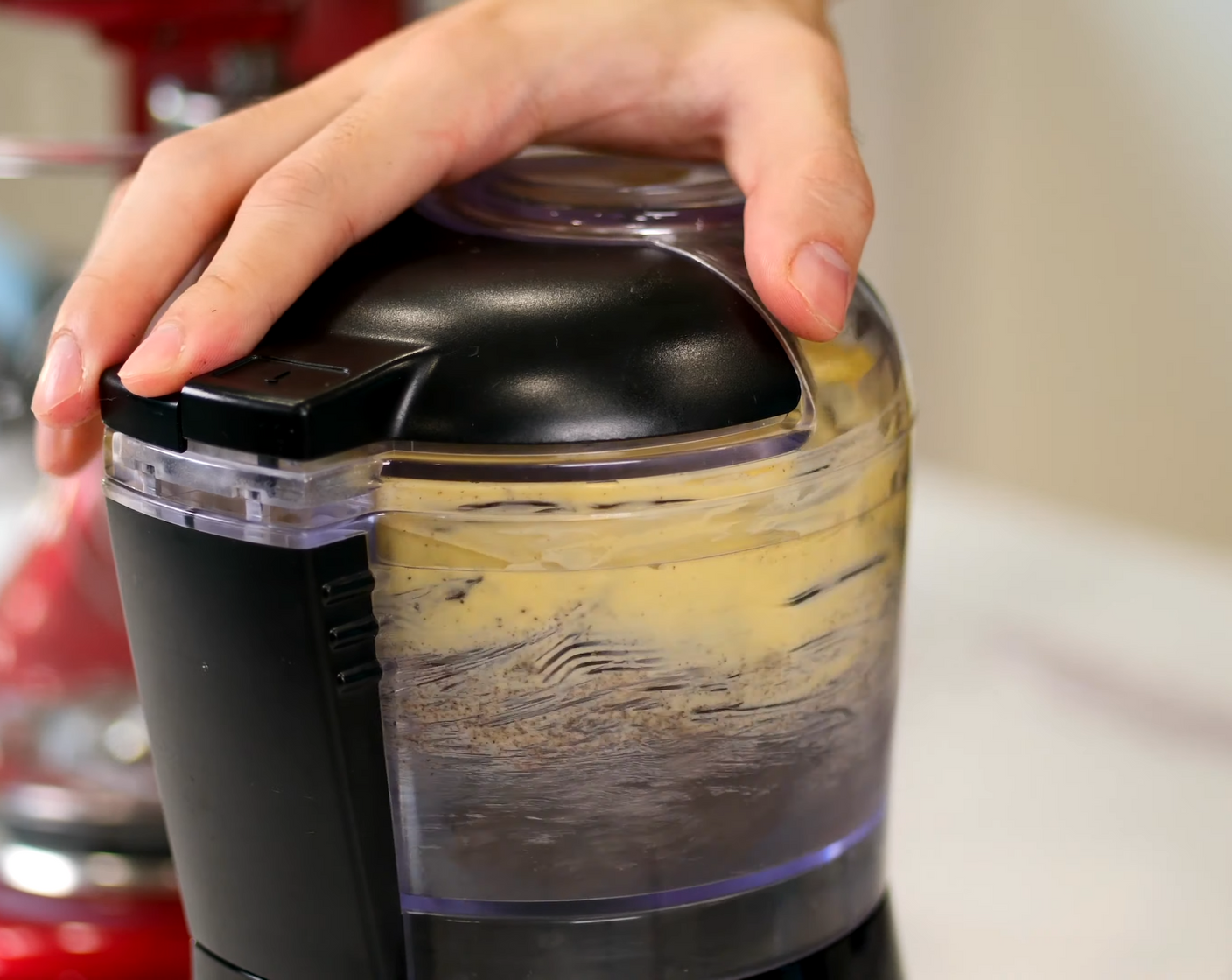 step 2 Blitz oreo cookies and Butter (2 oz) in a food processor until it turns soft wet sand consistency. If you don't have a food processor, you may crush it with a rolling pin and a ziplock bag, then stir in melted butter.