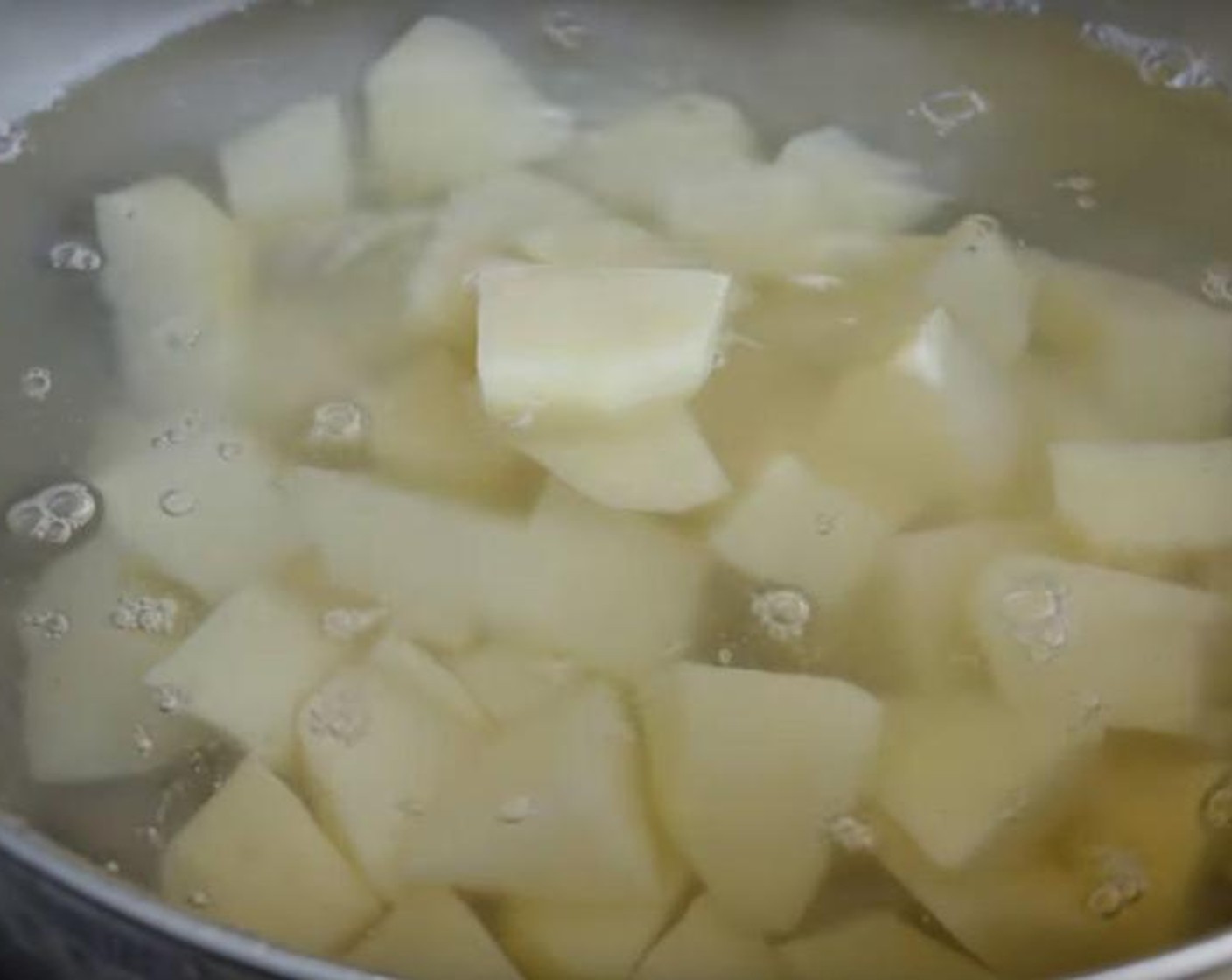 step 1 Halve the Red Potatoes (6 cups), or quarter them, if they are larger. Put them into a large pot of cold salted water, boil until potatoes are just cooked through, they should be tender not mushy. Drain.