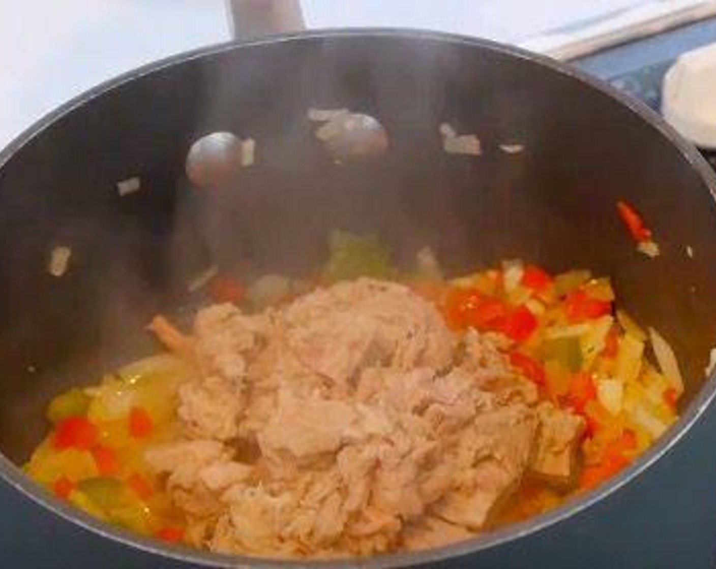 step 3 When the vegetables are soft, add the Canned Tuna (1 cup) and leave to cook for 10 to 15 minutes then leave to cool.
