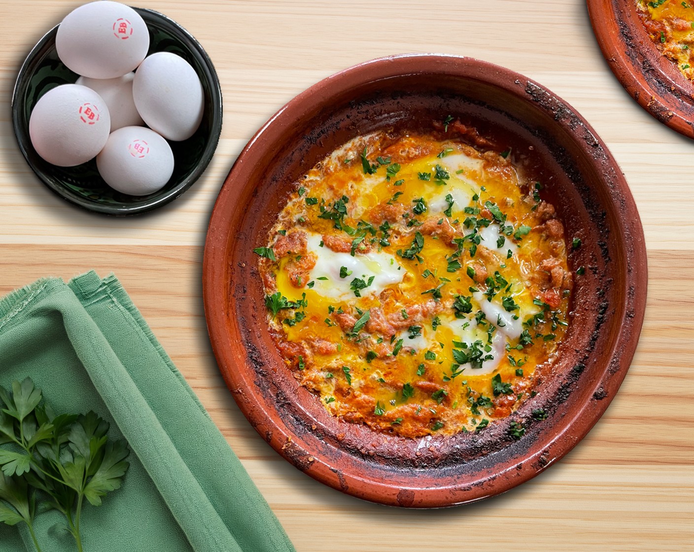 Bid O Maticha (Moroccan Style Tomatoes & Eggs)