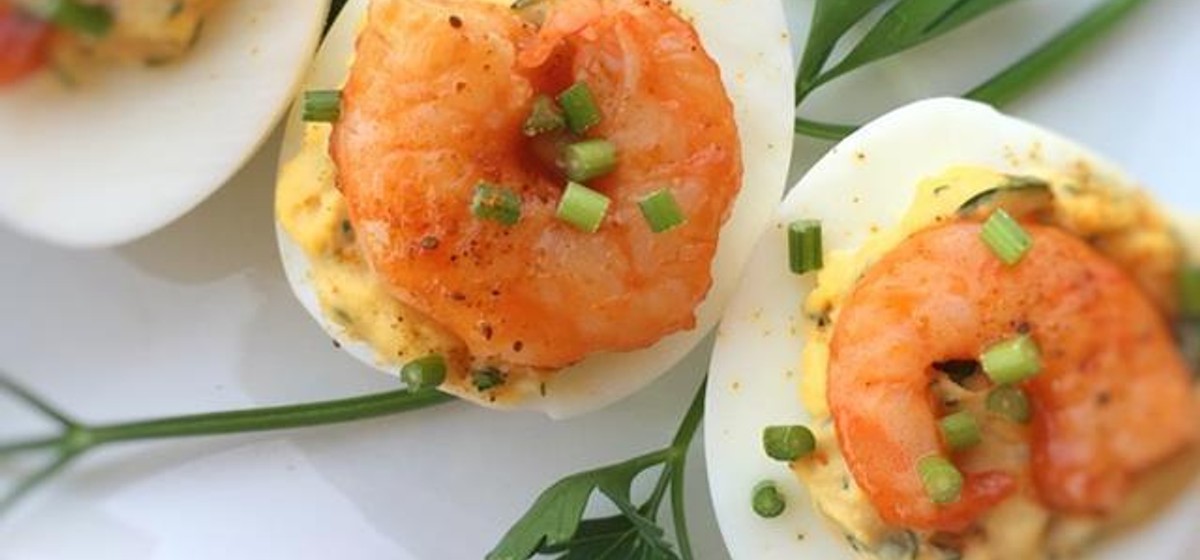 Buffalo Shrimp Deviled Eggs Recipe | SideChef