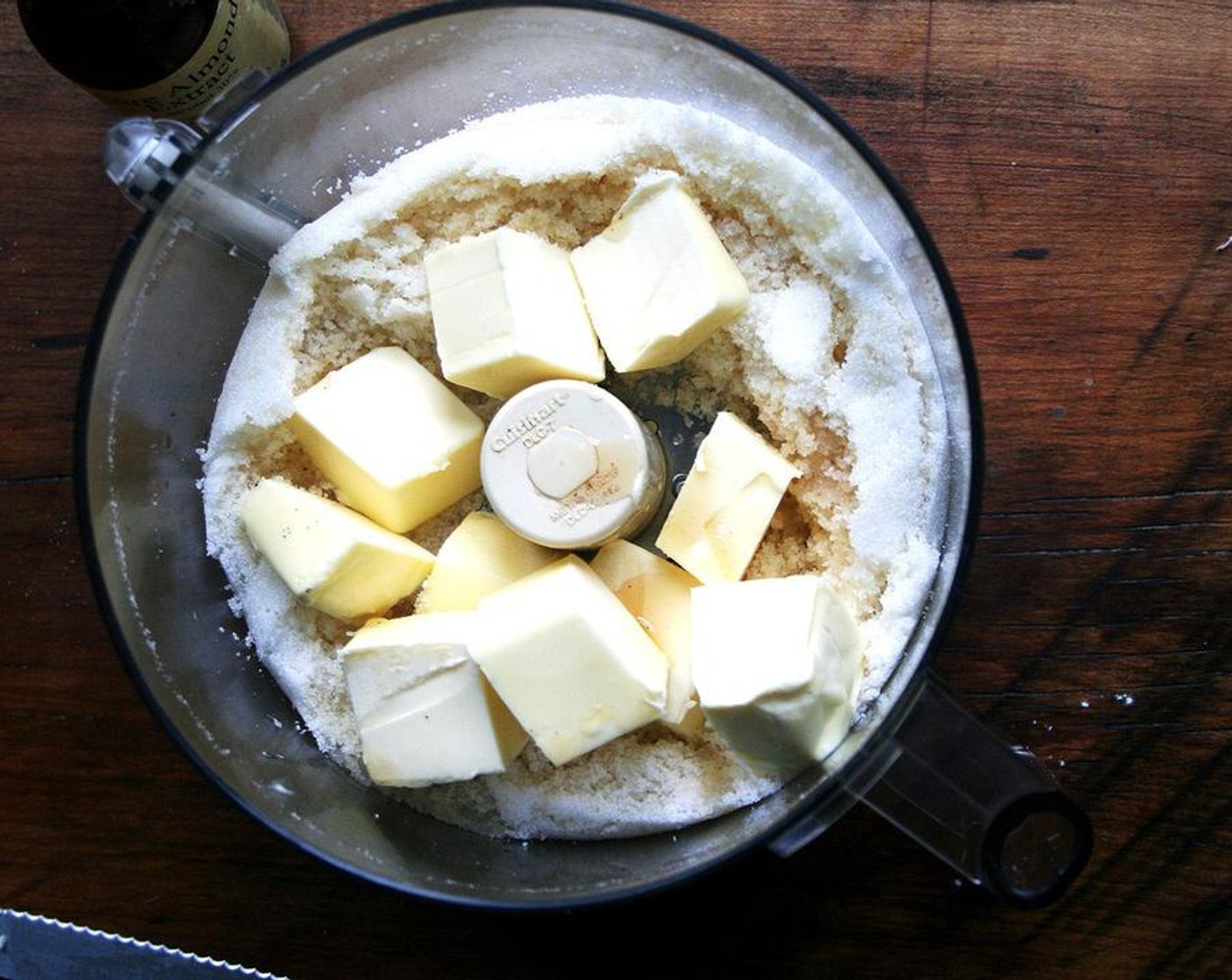 step 3 Beat in the Unsalted Butter (1 cup), Vanilla Extract (1 tsp) and Almond Extract (1/8 tsp) if using, then cream the mixture until it is light and fluffy.