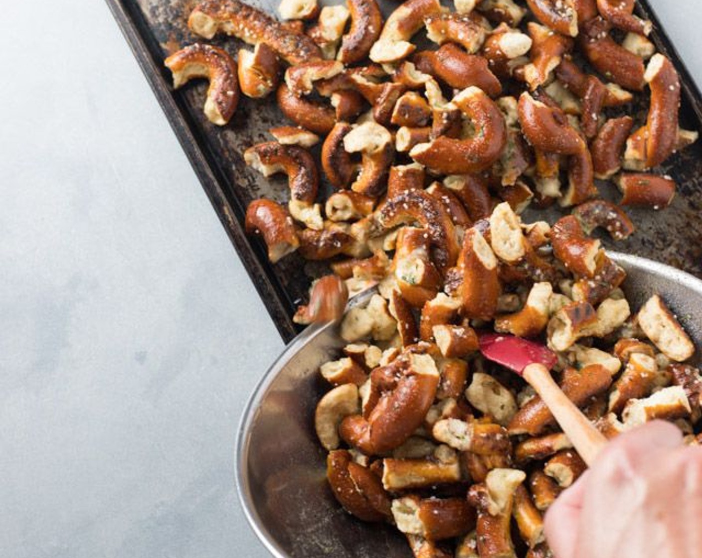 step 3 Spread mixture over a large baking sheet or two smaller baking sheets.