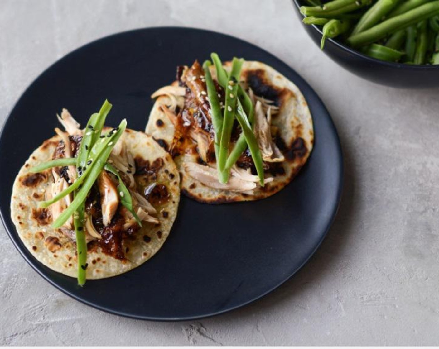 Sticky Soy-Roasted Chicken With Shredded Sesame Beans