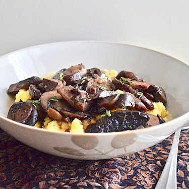 Red Wine Mushrooms with Creamy Polenta Recipe | SideChef