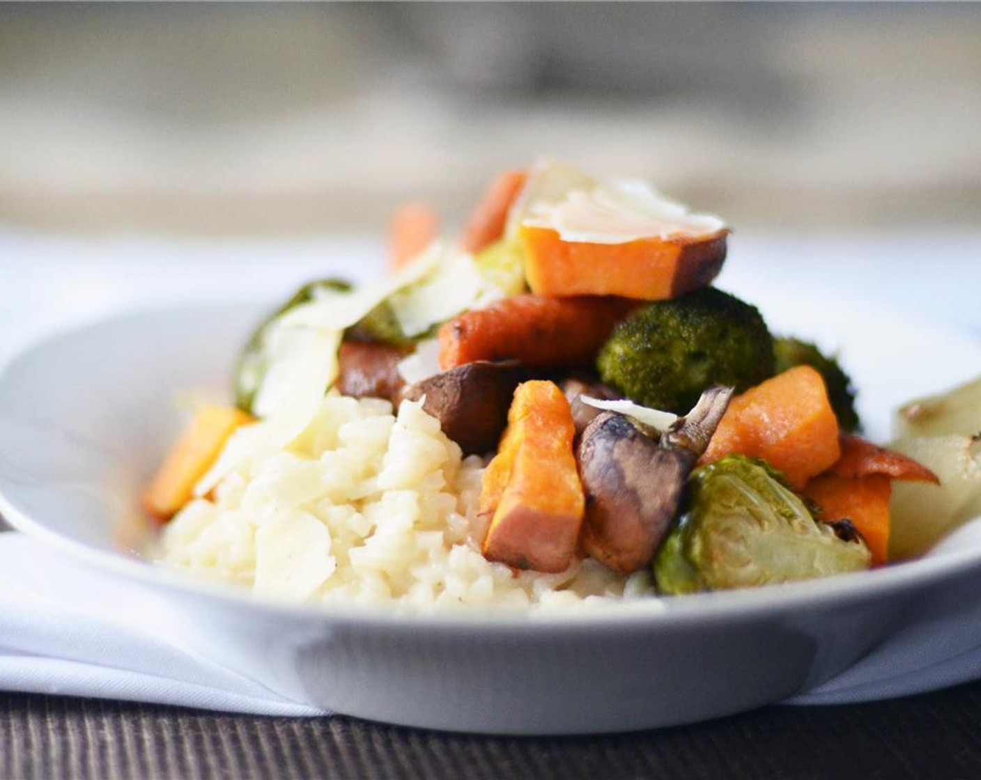 step 12 Serve vegetables over risotto. Top with extra shredded parmesan cheese.