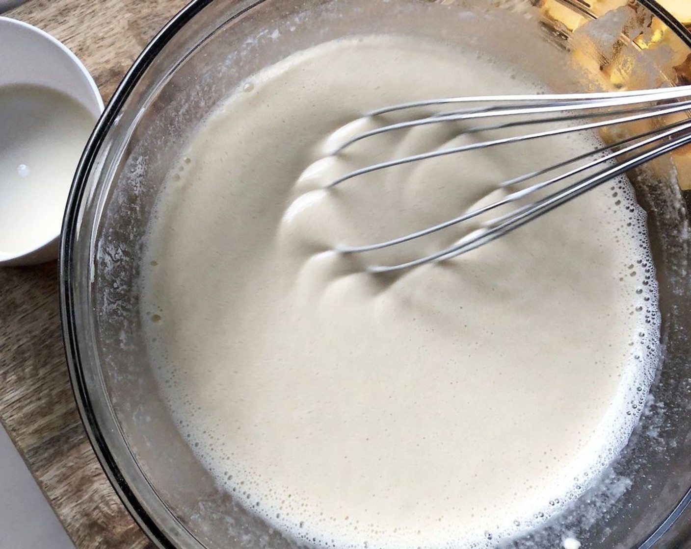step 4 Combine the remaining All-Purpose Flour (3/4 cup), Rice Flour (1/2 cup), Salt (1 tsp), Baking Soda (1/2 tsp), Simply Organic Onion Powder (1 tsp). and Simply Organic Garlic Powder (1/2 tsp) in a large bowl. Add the Ale Beer (1 cup) and Vodka (1/2 cup) to the flour mixture and whisk just until you have a smooth wet batter.