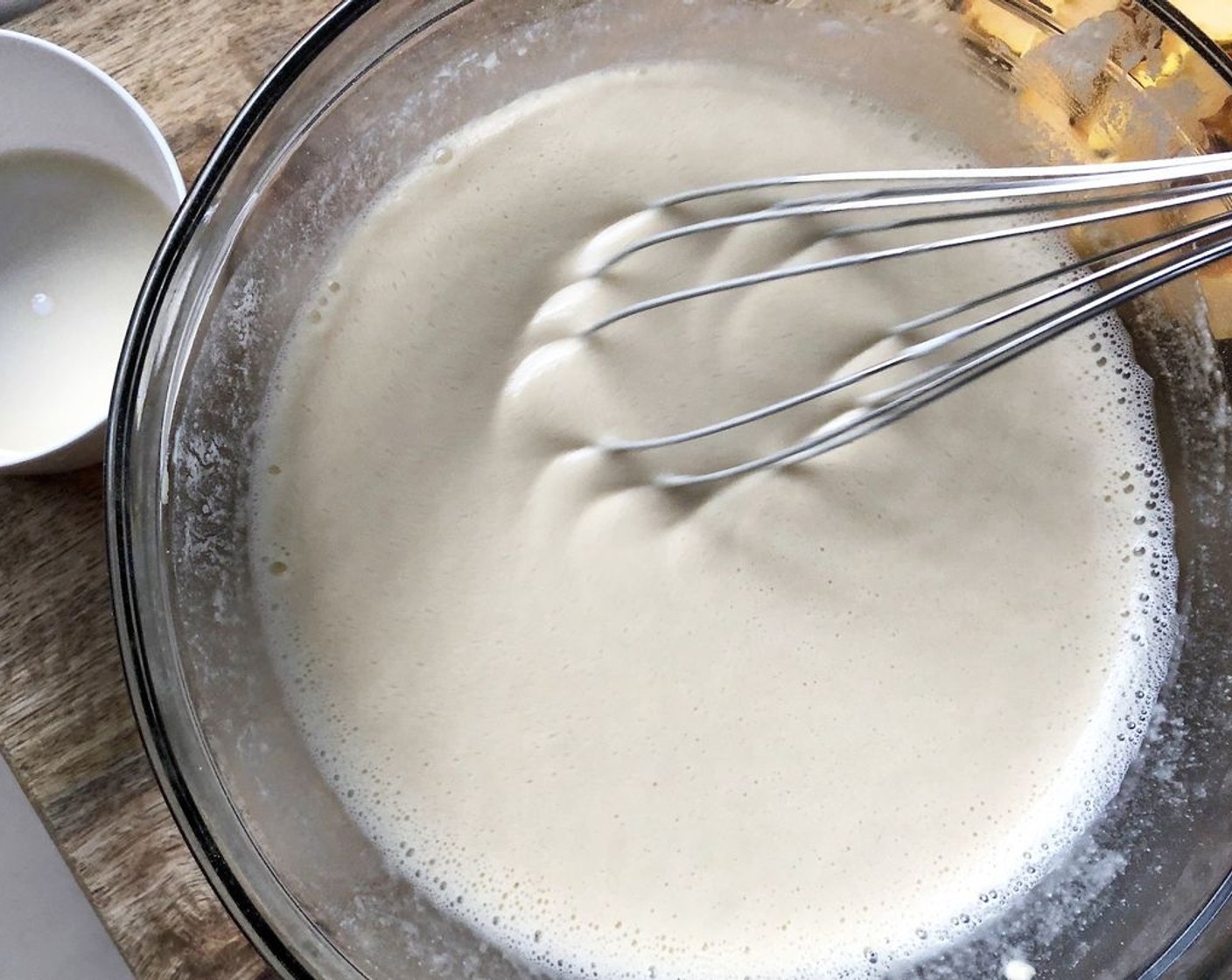 step 4 Combine the remaining All-Purpose Flour (3/4 cup), Rice Flour (1/2 cup), Salt (1/2 Tbsp), Baking Soda (1/2 tsp), Onion Powder (1 tsp). and McCormick® Garlic Powder (1/2 tsp) in a large bowl. Add the Ale Beer (1 cup) and GREY GOOSE® Vodka (1/2 cup) to the flour mixture and whisk just until you have a smooth wet batter.