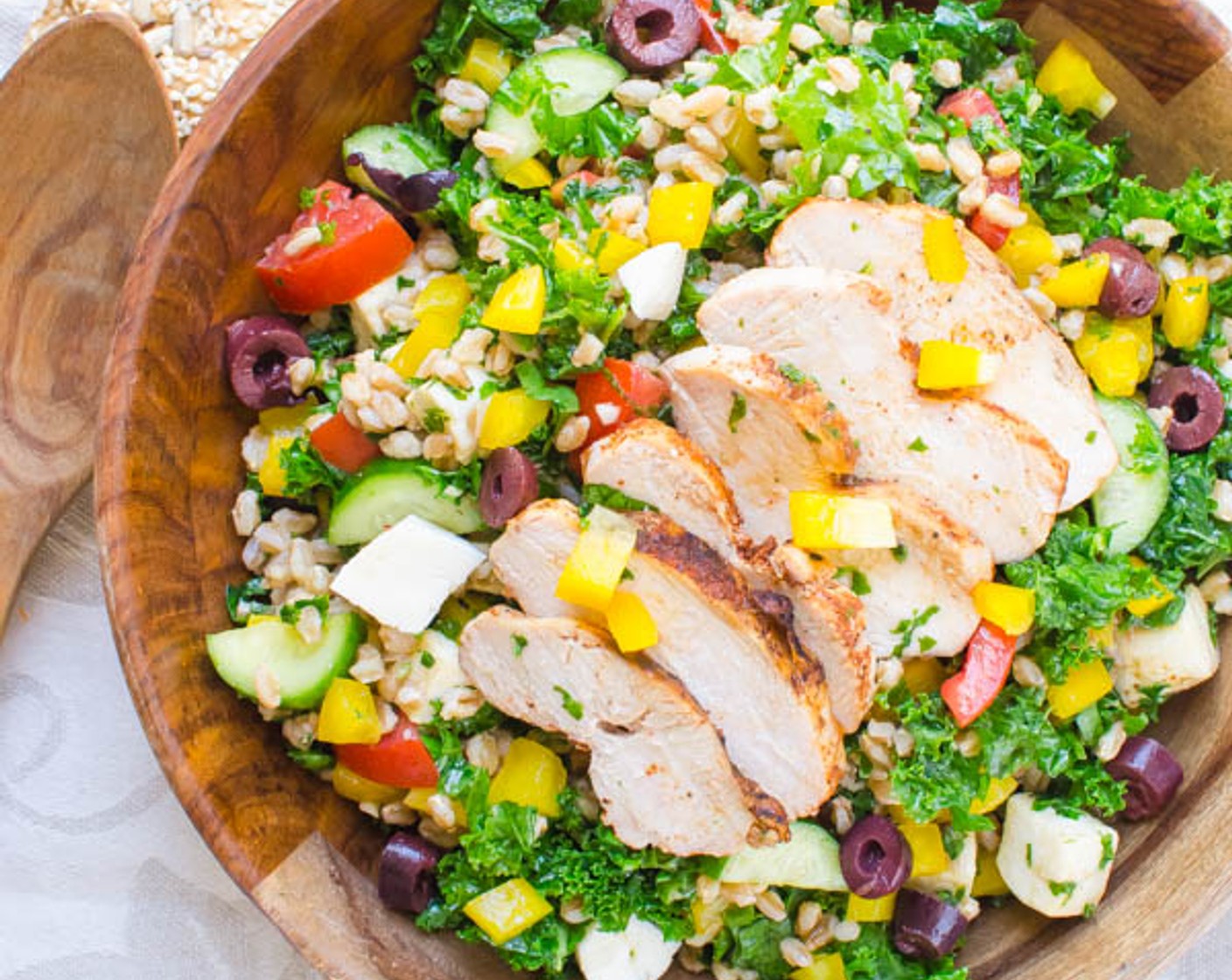 Chicken Kale and Farro Salad