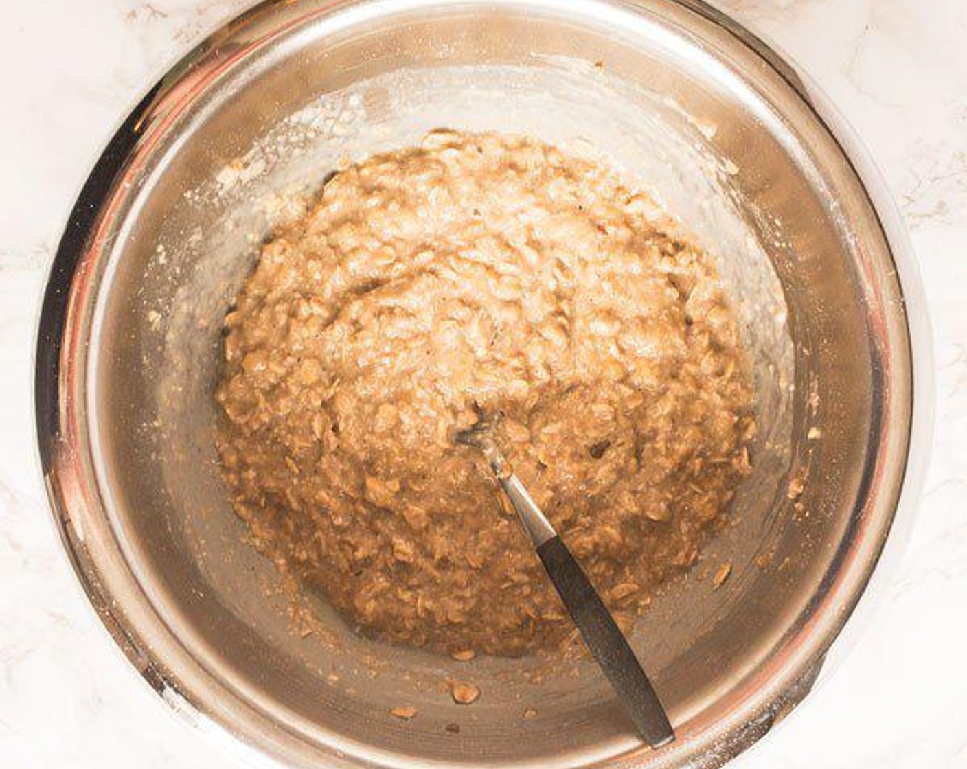 step 6 Add Oats (1/4 cup), Oat Flour (1/2 cup), Almond Milk (1/2 cup), Dark Chocolate Chips (1/4 cup), Fine Sea Salt (1/8 tsp), and Vanilla Extract (1/2 tsp).