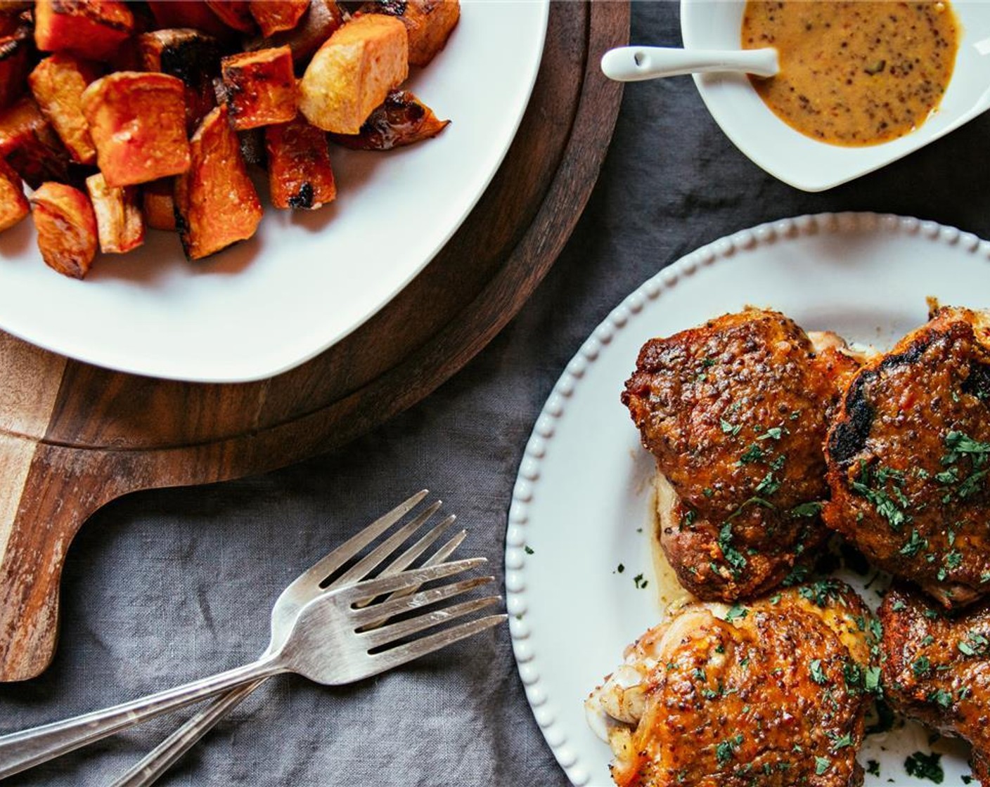 step 9 Serve the chicken with the potatoes along with the remaining sauce for dipping. Enjoy!