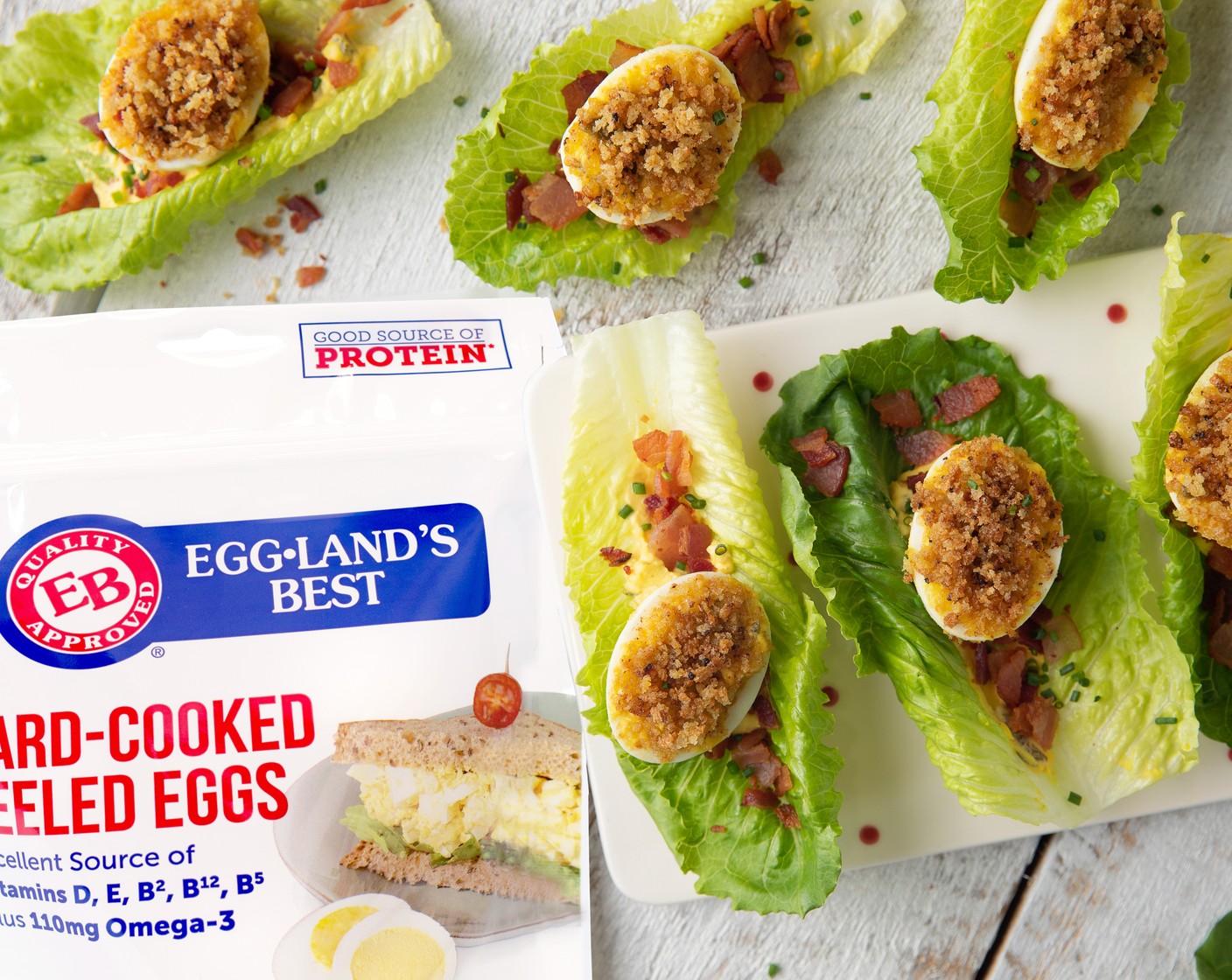 Crispy BLT Deviled Egg Boats