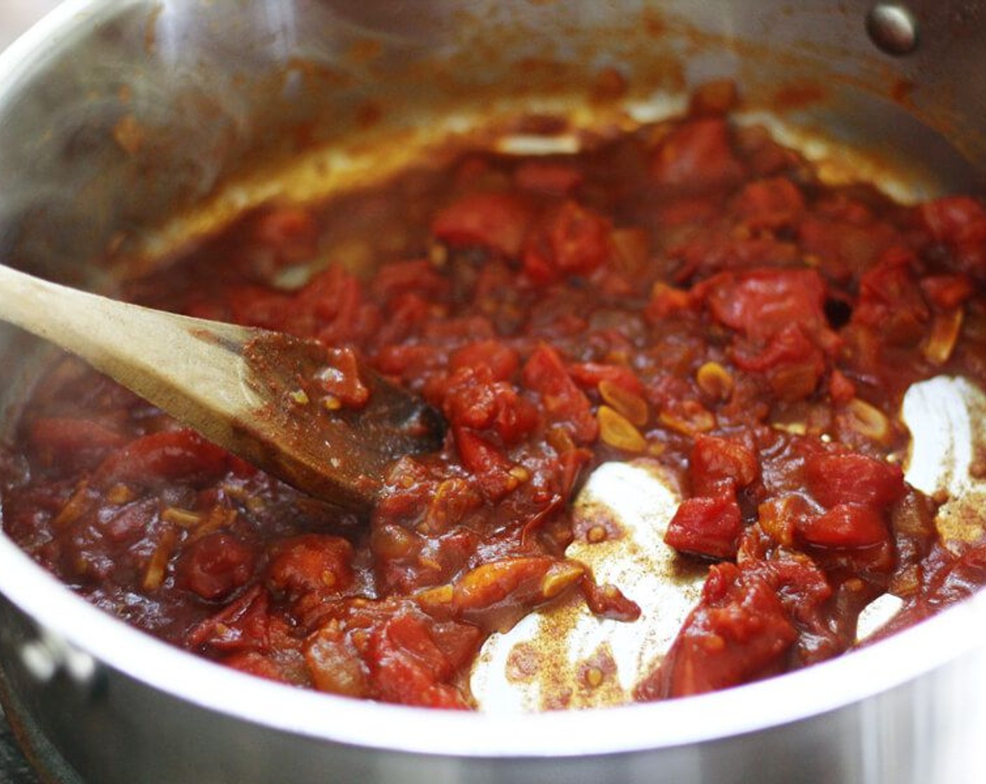 step 11 Stir in the tomato. Add the Apple Cider Vinegar (1/2 Tbsp), Paprika (1/2 tsp), Granulated Sugar (1 tsp), Cayenne Pepper (1/4 tsp), Hot Sauce (5 drops) and the Ground Black Pepper (1/4 tsp), Salt (1/4 tsp). Combine well.