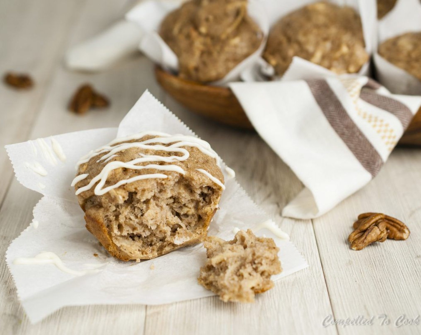step 9 In a small bowl stir together Cream Cheese (1/3 cup), Powdered Confectioners Sugar (1/3 cup), Milk (1 1/2 Tbsp) and Vanilla Extract (1/2 tsp) to form a smooth texture. Drizzle or spread onto cooled muffins and serve.