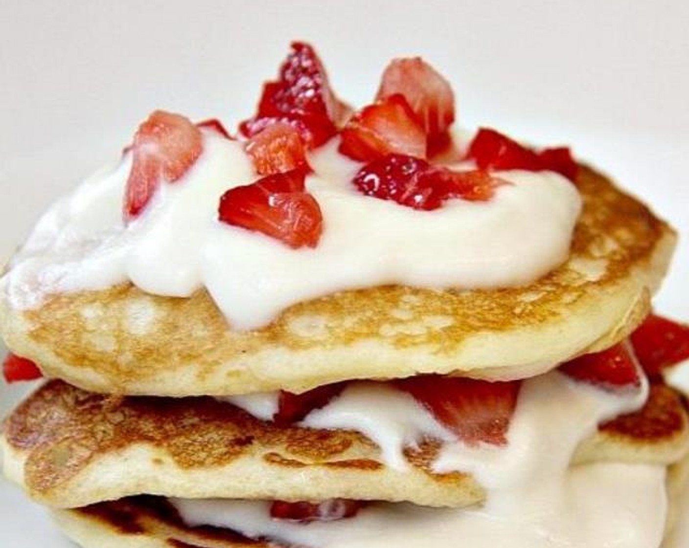 Three Layer Strawberry Pancakes