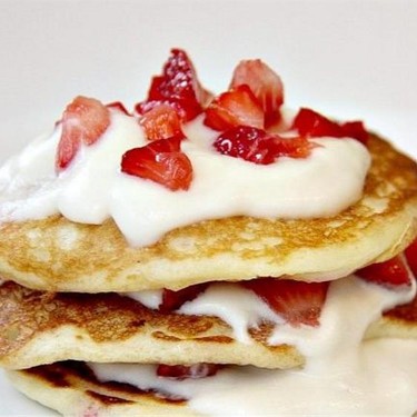 Three Layer Strawberry Pancakes Recipe | SideChef