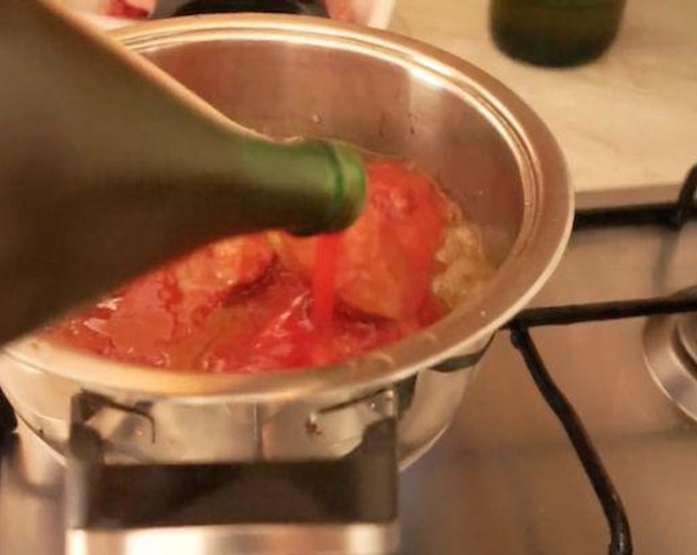 step 4 Add 500ml of Tomato Sauce (2 cups). To heighten the sweetness of the tomato, add a touch of Rock Salt (to taste) and leave to simmer and cook through for at least an hour.