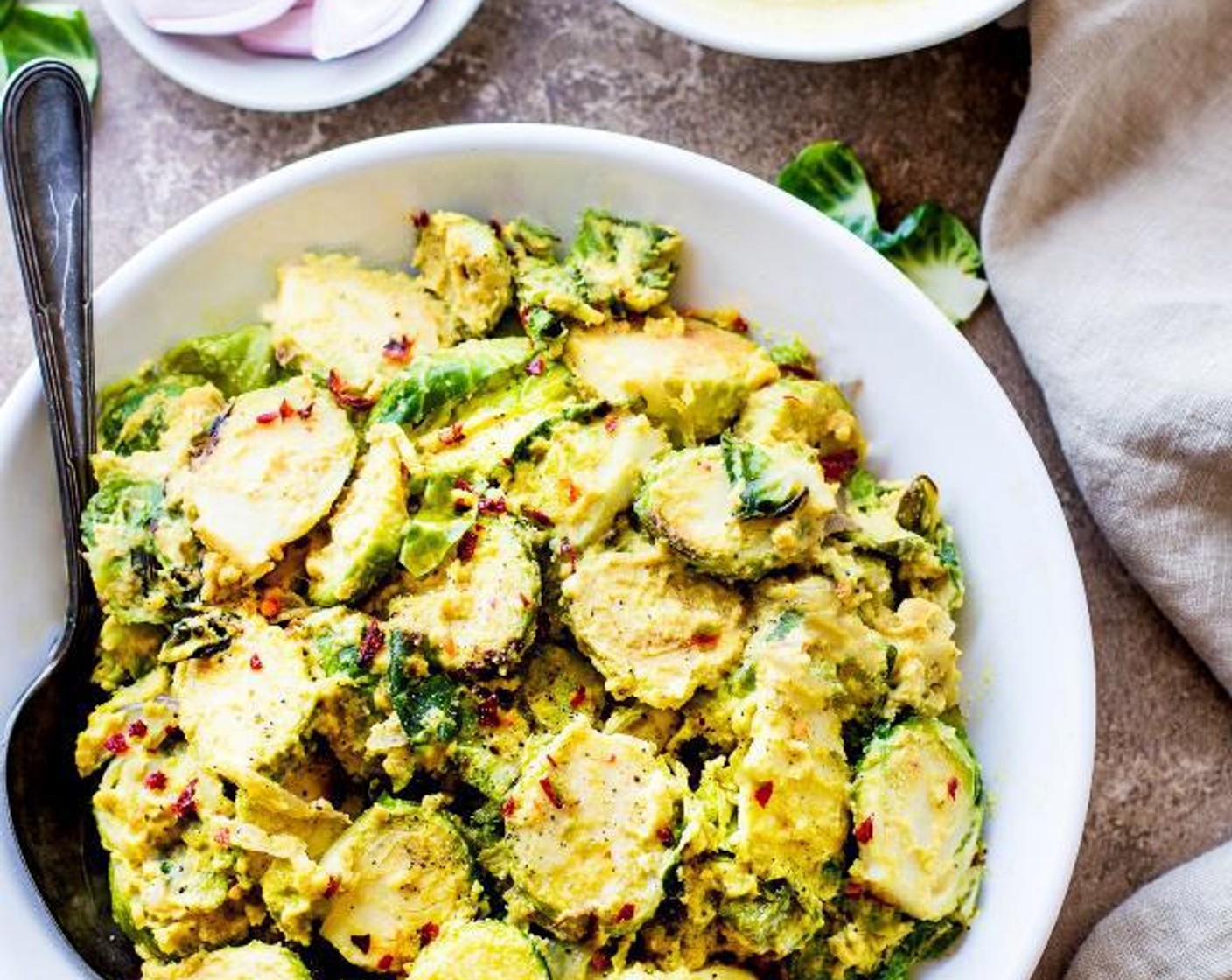 Creamy Mustard Brussels Sprouts Salad