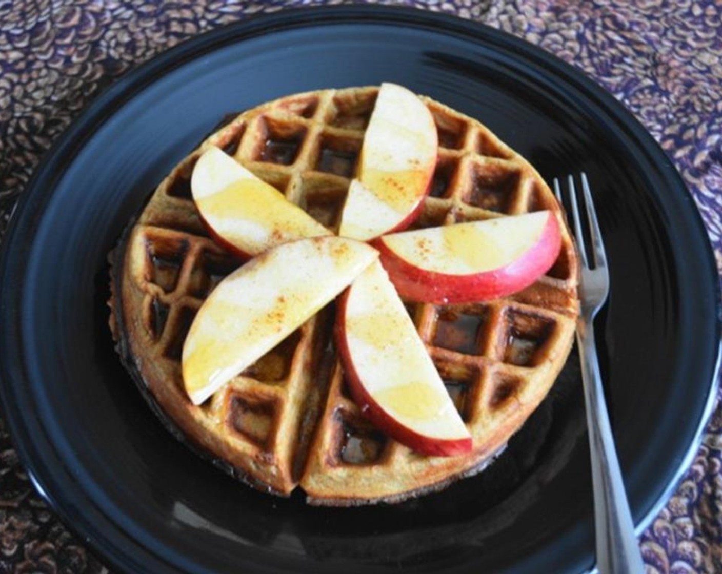step 8 Dress the waffles with Apples (to taste), a sprinkle of cinnamon and Maple Syrup (to taste). Serve them up and enjoy a yummy, healthy breakfast!