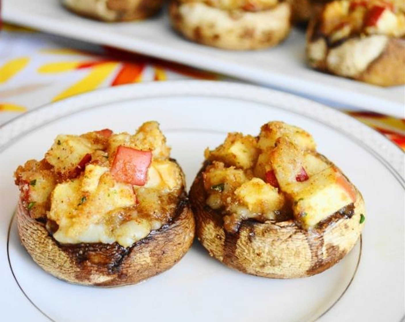 Apple Gruyere Stuffed Mushrooms