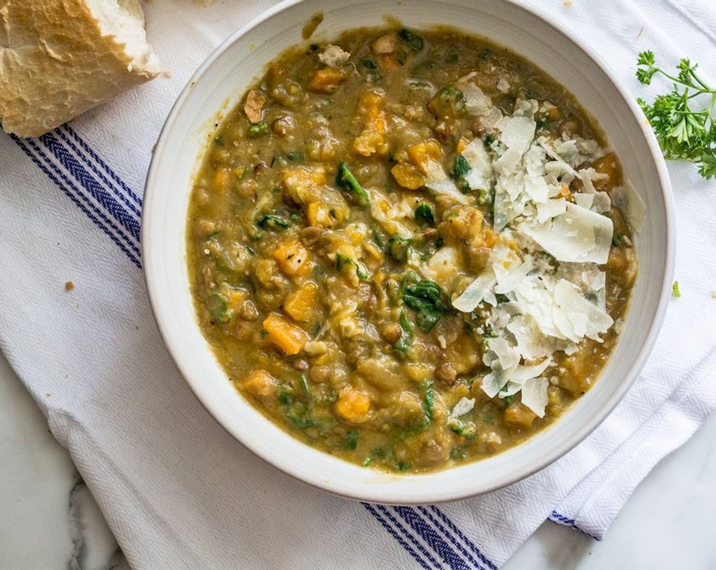 Instant Pot Split Pea Lentil and Butternut Squash Stew