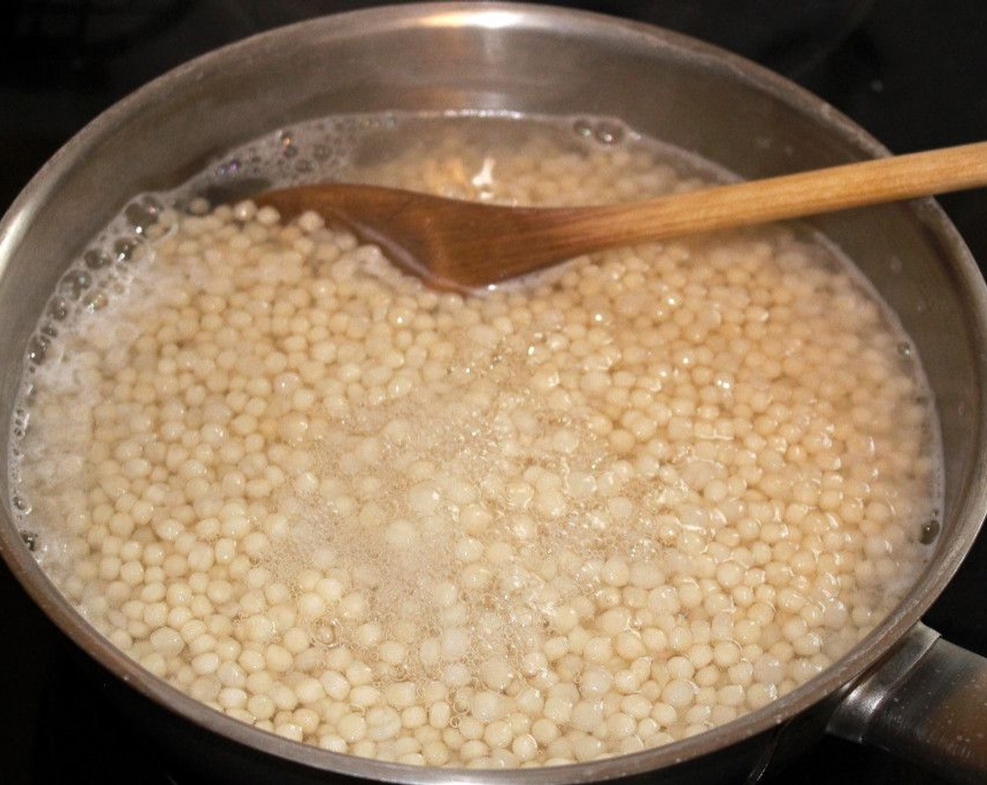 step 2 Cook Israeli Couscous (1 cup) in salted water. Rinse and drain.