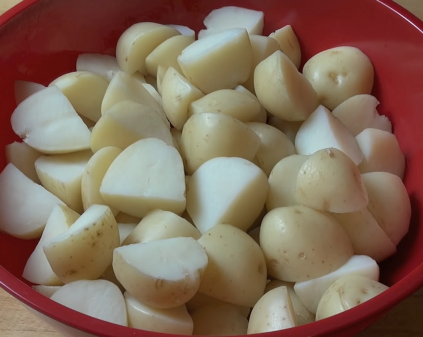 step 1 Quarter the Baby Potatoes (4.4 lb) and boil them for about 15 minutes and leave aside.