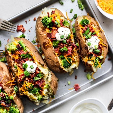 Instant Pot Broccoli, Cheese, and Bacon Stuffed Potatoes Recipe | SideChef