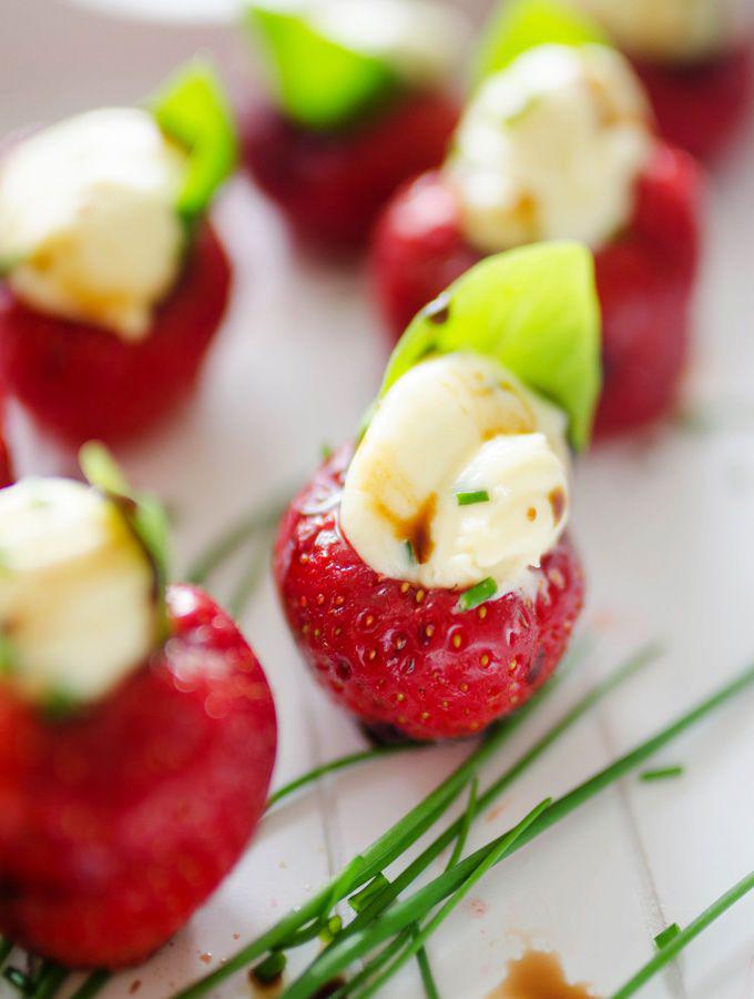 Herby Whipped Brie Stuffed Strawberries Recipe | SideChef