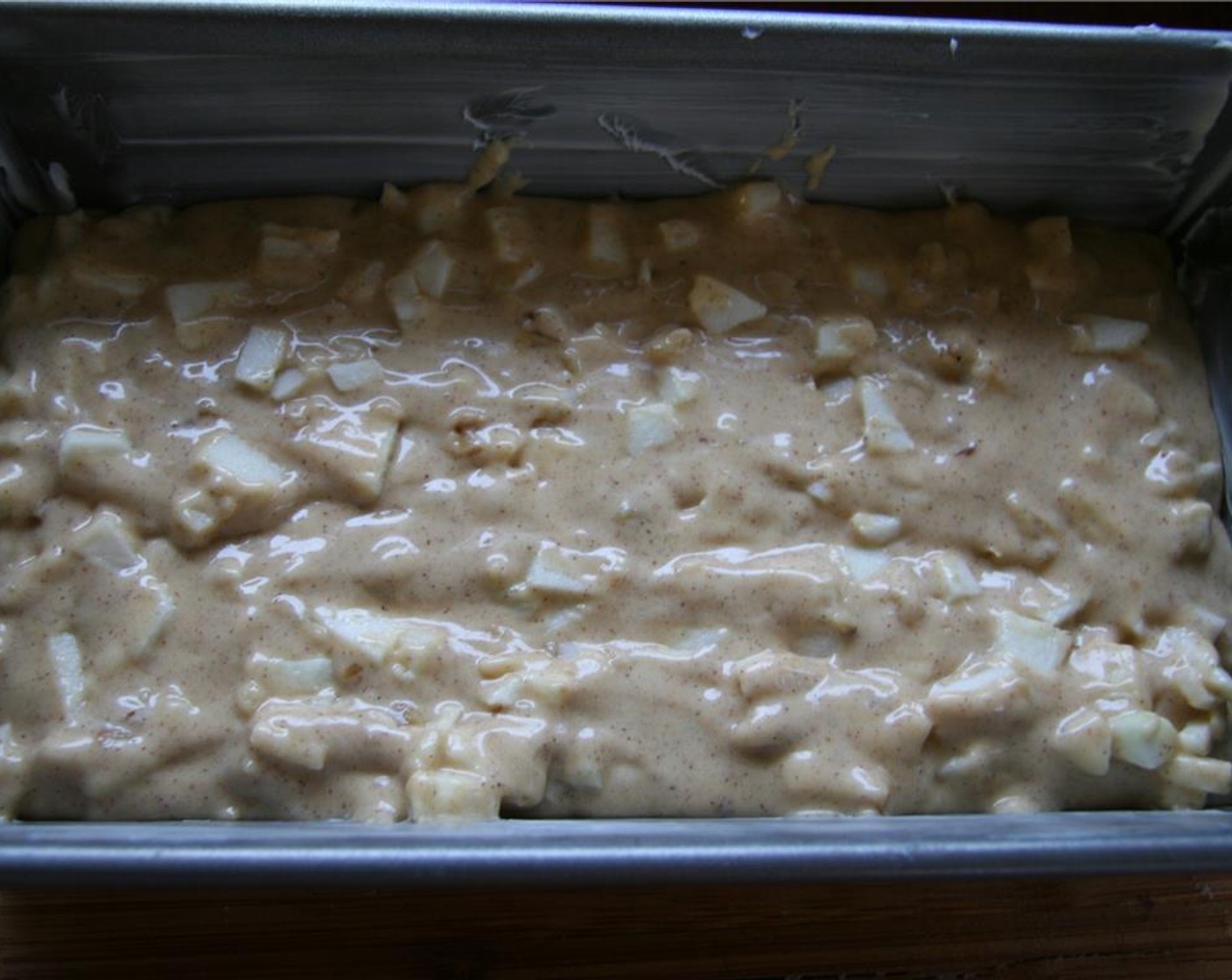 step 6 Pour batter into prepared loaf pan and bake for about 50 minutes.