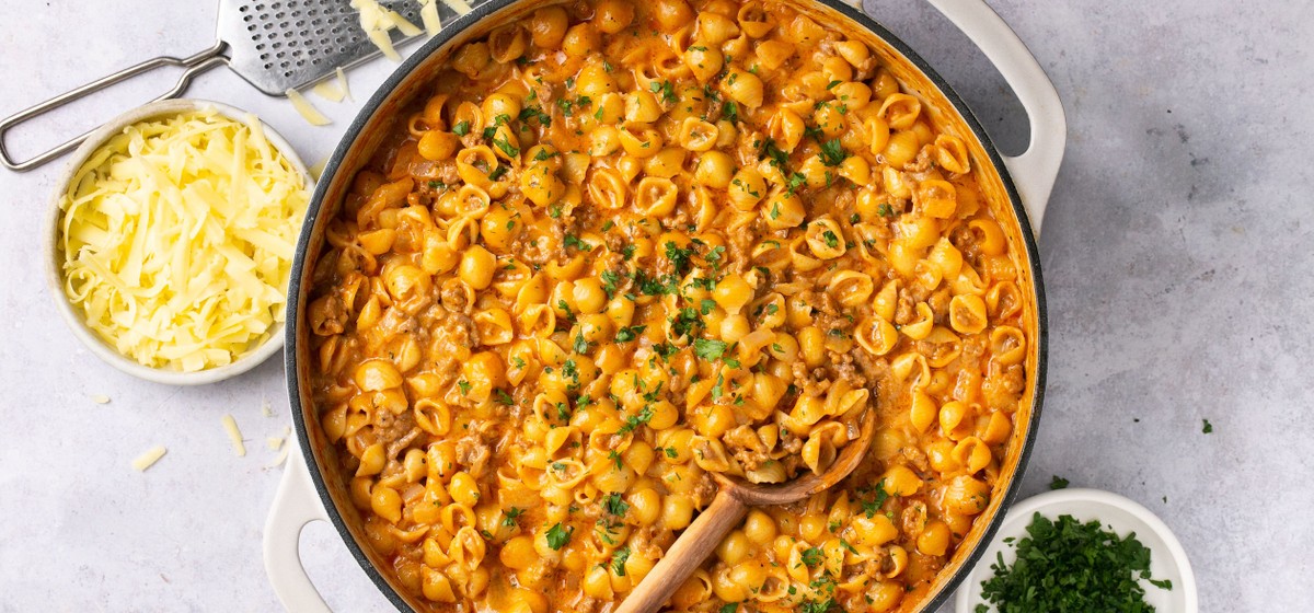 Creamy Beef and Shells Recipe | SideChef