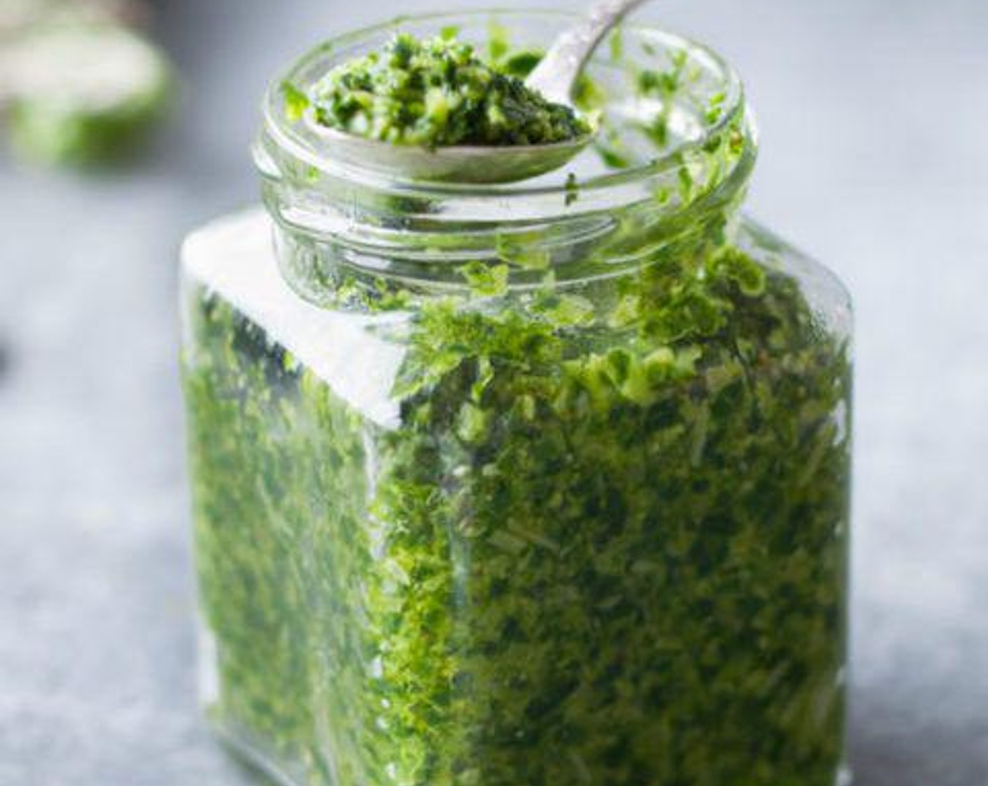 step 2 Taste and correct seasoning. Serve right away or hold the pesto in a small jar covered with olive oil.