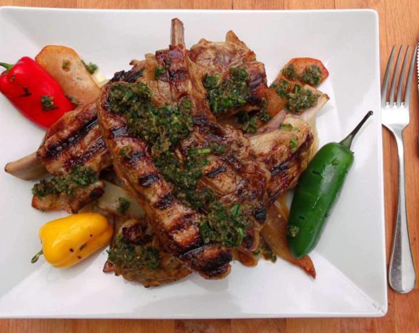 Grilled Veal Breast, Sauteed Potatoes, Chimichurri