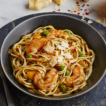 Barilla® Pesto and Shrimp Pasta Bowl Recipe | SideChef