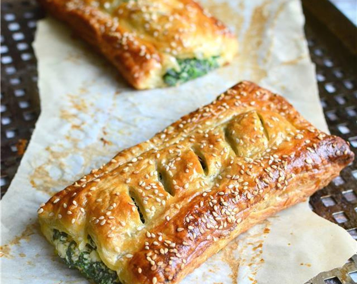 Spinach Puff Pastry Rolls with Feta & Ricotta