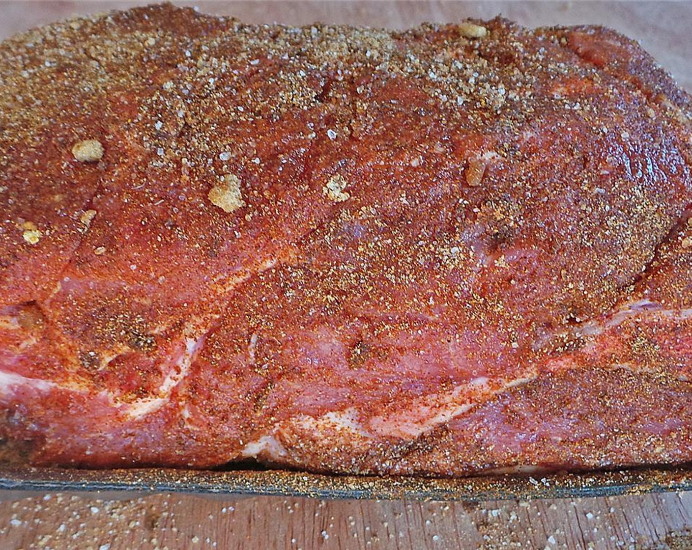 step 2 Rub the seasoning all over the Pork Shoulder (5 lb)  - don't be shy, rub it good!