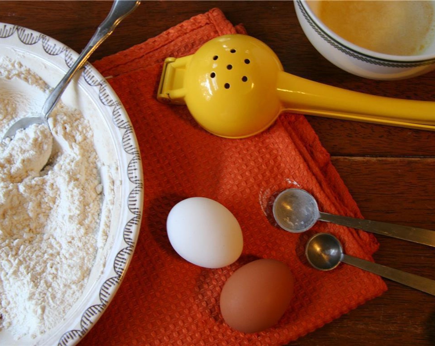 step 2 Whisk All-Purpose Flour (2 cups), Salt (1/2 tsp) and Baking Powder (1 Tbsp).