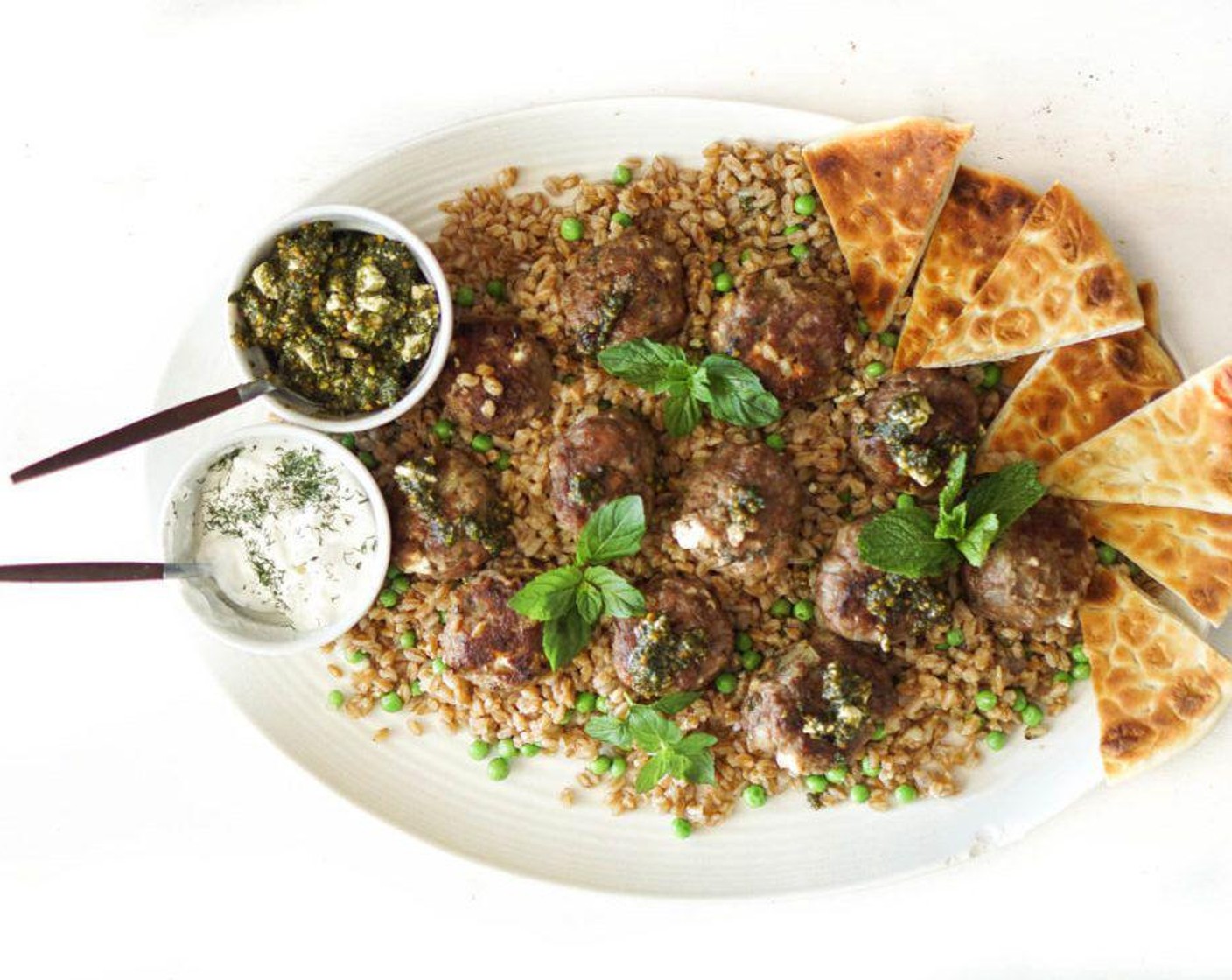 Mediterranean Lamb Meatballs & Farro