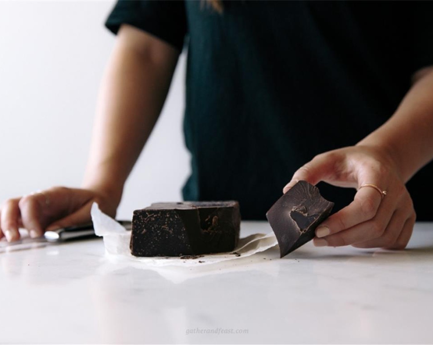 step 3 Melt the Dark Chocolate (1 1/3 cups) using a tempering method.