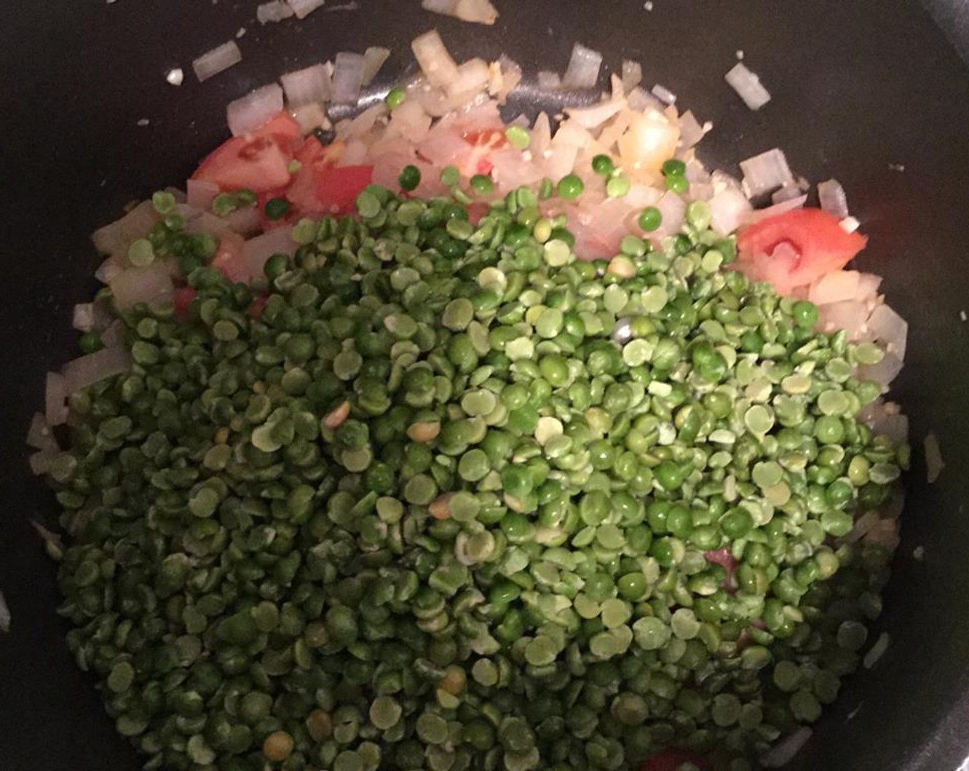 step 6 Add the split peas to the pot.