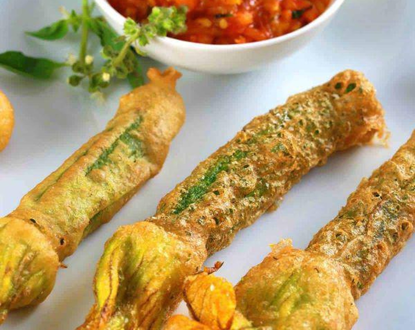 Fried Squash Blossoms Stuffed with Ricotta