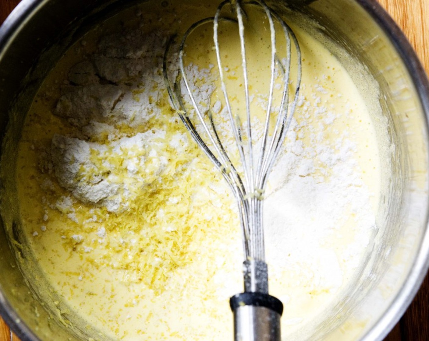 step 9 Add Flour (4 Tbsp) and Lemon Zest (1) and mix until smooth.