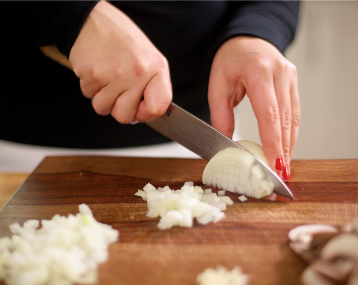 step 1 Peel Onion (1) and discard peel. Mince onion and place in a small bowl. Mince Garlic (1 clove) and add to onion.