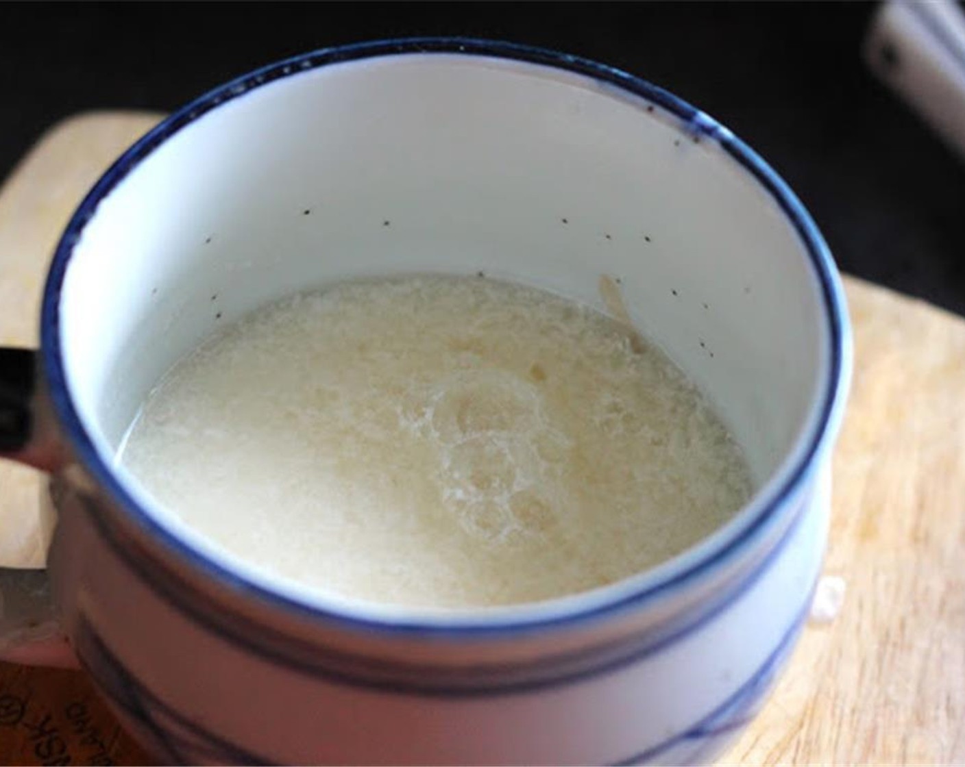 step 2 Add Milk (1/2 cup) and Distilled White Vinegar (3 Tbsp) to a bowl. Place in freezer to chill.